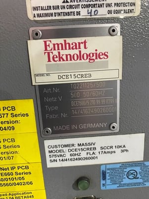 Emhart #DCE15CREB, Stud Welder Controls, Parts Only, 575 V - Image 5