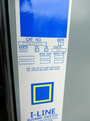 1600 Amps, Square D, PTPA361600, bus plug, 1600 amp PAF breaker, 600 Volts, 3P3W, reconditioned - Image 2