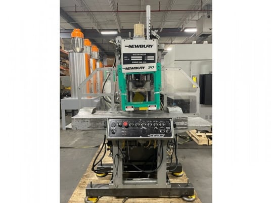 30 Ton, 3 oz., Newbury #V3-30ARS, vertical shuttle injection molding machine, 1.25" screw, 1993 - Image 1
