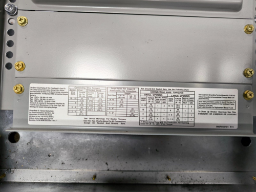 Eaton #PRL1A Panelboard 225 Amp 208Y/120V 3PH 4 Wire 42 Space EDB3150BP10 Main - Image 6