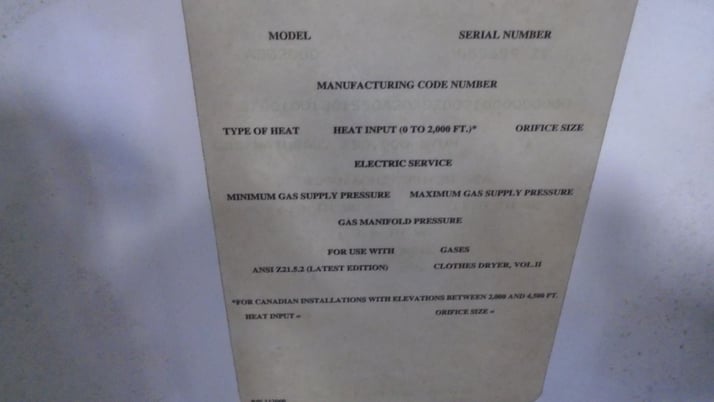 200 Lb. ADC #ADG200D, Natural Gas Heated Dryer, Reversing Cylinder, 750000 BTU/hr. max, 230 V, 2001 - Image 7