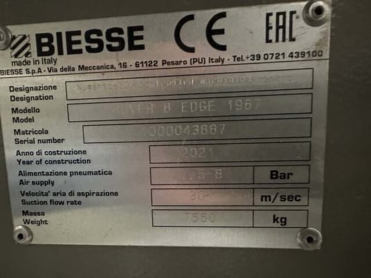 Biesse #Rover-B-Edge-1967, CNC with Edgebanding, 2021 - Image 2