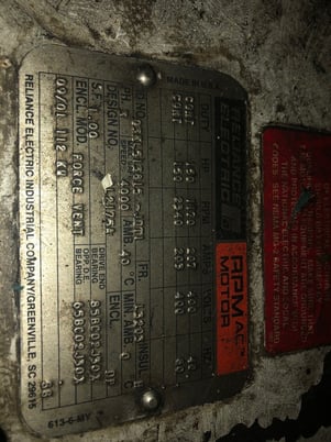 150 HP 2340 RPM Reliance, AC Motor, Frame L3203, 3 Phase, 40/60 Hz, 1 service factor, 203 Amps, 400 V - Image 2