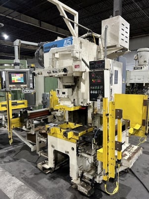 49.5 Ton, Komatsu #OBS-45-3, gap frame press, 3.49" stroke, 9.84" Shut Height, 2.36" adj., 50-100 SPM, 1989 - Image 1