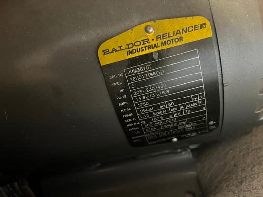 5 HP 1750 RPM Baldor JMM3615T, Frame 184JM, 208-230/460 Volts - Image 1