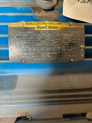 50 HP 3540 RPM Baldor 0108343142-000060, Frame 326TS, TEFC, 208-230/460 Volts - Image 1