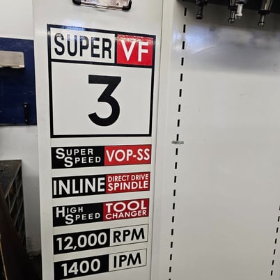 Haas #VF-3SS, vertical machining center, 24+1 automatic tool changer, 40" X, 20" Y, 25" Z, 12000 RPM, #40 - Image 9