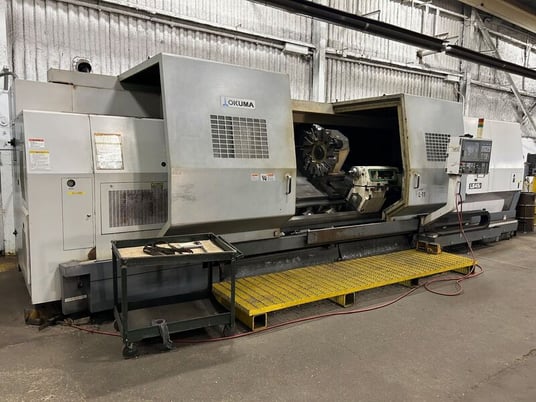 Okuma #LB-45II/C4000, CNC lathe, 2-Axis, OSP-P200L Control, 33.4" swing, 5" bar, 4-jaw 24" chuck, 2007 - Image 4