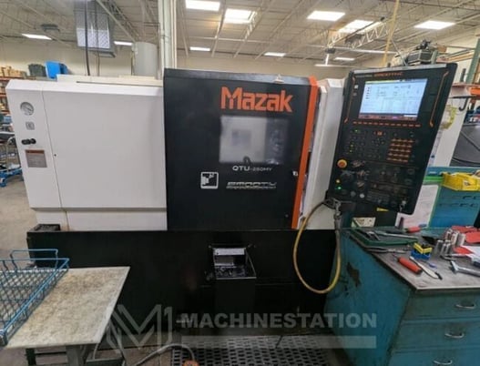 Mazak #QTU-250MY, CNC turning center, 27.4" swing, 8" chuck, 3-jaw, 2" bar, 13.4" dia., 21.03" lgth, A2-6, 12 - Image 1