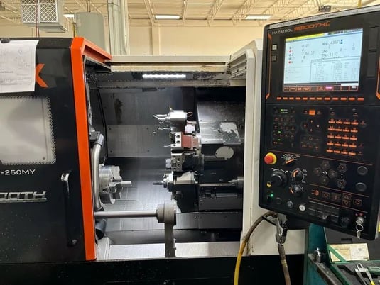 Mazak #QTU-250MY, CNC turning center, 27.4" swing, 8" chuck, 3-jaw, 2" bar, 13.4" dia., 21.03" lgth, A2-6, 12 - Image 3