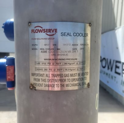 Flowserve pump seal cooler/reservoir pressure vessel, unused surplus, 2018 - Image 6