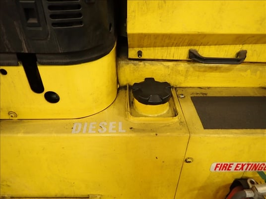33700 lb. Hyster #H360HD, diesel forklift, dual pneumatic tire, 212" 2-stage mast, side shift, fork - Image 10