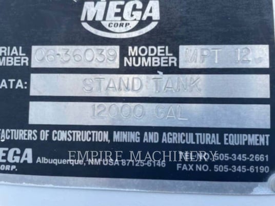 Mega Corp 12K TOWER, Water Tank, S/N: 06-36039, 2006 - Image 4