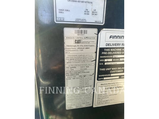 Caterpillar 538 FM, Forest Machine, 12600 hours, S/N: HBS00424, 2019 - Image 5
