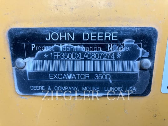 Deere & Co 350D, Excavator, 14730 hours, S/N: 0807274, 2011 - Image 6