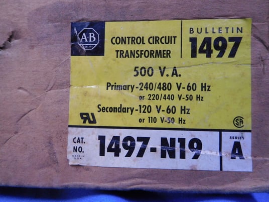 500 VA, Allen Bradley, 1497-N19, 240/480 Pri. 110/120 Sec., control circuit transformer - Image 4