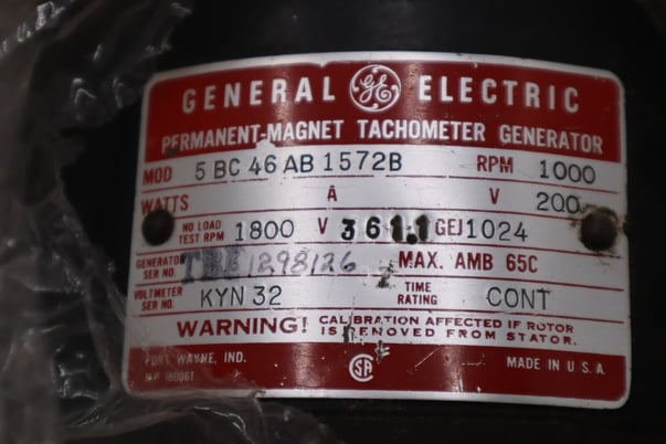 General Electric neral Electric Ge 5BC46AB1572B Dc Tachometer Generator NEW STOCK G261A - Image 2