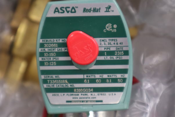NEW ASCO 8316G034 RedHat II Solenoid Valve 1" 3-Way 120/60 VAC #G291A - Image 2