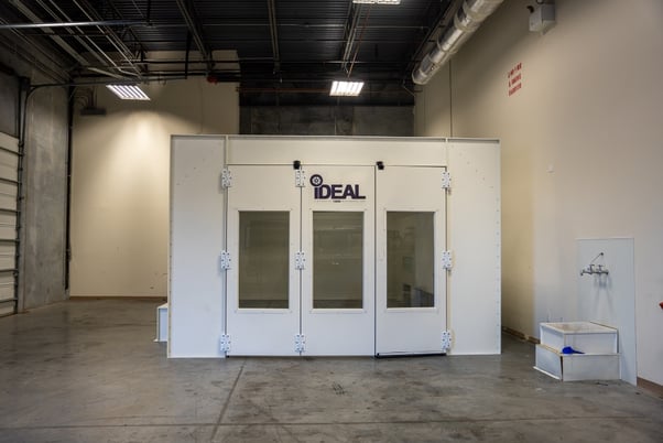 iDEAL, side-down draft paint spray booth, 26' L x 14' W x 9' 3" H, single phase 230 V. - Image 3