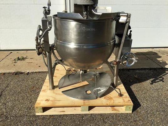 60 gallon Groen #DTA/3-60, tilting agitation & scrape direct steam " cook/chill" kettle - Image 1