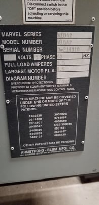 10" x 10" Marvel #V10A2, vertical tilt frame automatic feed band saw, 3 HP - Image 4