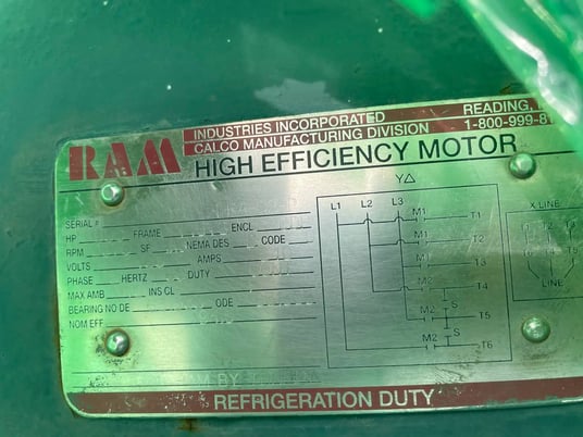 300 HP 3570 RPM Ram #3AB262448V, High Efficiency Refrigeration Electric Motor, Frame 445TS, 460 Volts, 3ph - Image 5