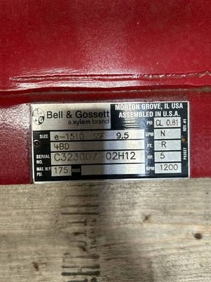 150 GPM, Bell & Gossett #E-1510, Centrifugal Pump, 5 HP, 1200 RPM, 175 PSI, 10" diameter, 5" in, 4" out (2 - Image 10
