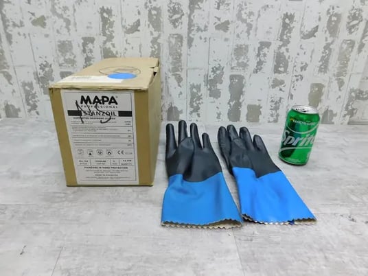 12 NEW Pair Mapa Stanzoil Neoprene Glove, 12" L, Large, NL-34, 334948 NEW - Image 1