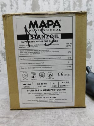 12 NEW Pair Mapa Stanzoil Neoprene Glove, 12" L, Large, NL-34, 334948 NEW - Image 4