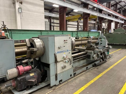 36" x 135 Lansing #G.36-135/8, hollow spindle lathe, 158" bed, variable speed spindle, Modul/Metric/Whitworth - Image 2