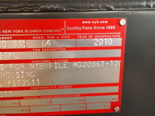 New York Blower, Pedestal Fan, 64 Wheel Size, 2010 - Image 9