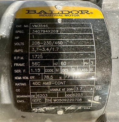 2.5" diameter, Accu-Rate, Screw Feeder, 10" diameter Inlet, 2.5" x 24" x 32.5" H Hopper, 1 HP, 208-230/460 V - Image 7