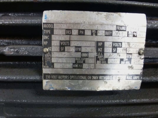 40 HP 1775 RPM Motor, Frame 324T, 3 Phase, 92/46 Amps, 230/460 V - Image 3