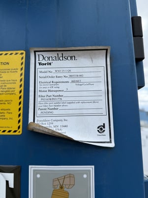 5000 cfm Donaldson #WSO25-1QS, dust collector, 3 HP - Image 3