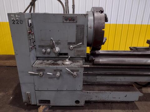 38" x 120" Poreba #TPL-90/M, hololow spindle lathe, 28" chk, 4-jaw, 12-1/2"hole, 5-250 RPM, forward & reverse - Image 4