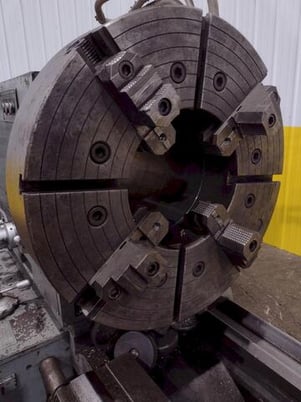 38" x 120" Poreba #TPL-90/M, hololow spindle lathe, 28" chk, 4-jaw, 12-1/2"hole, 5-250 RPM, forward & reverse - Image 6