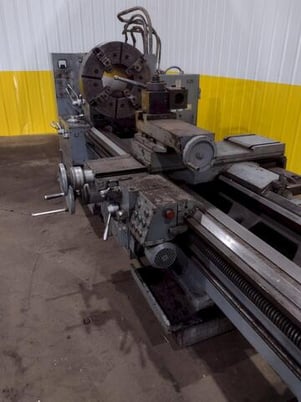 38" x 120" Poreba #TPL-90/M, hololow spindle lathe, 28" chk, 4-jaw, 12-1/2"hole, 5-250 RPM, forward & reverse - Image 9