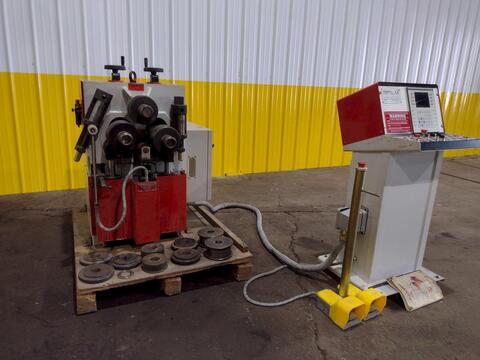 2-3/8" x 2-3/8" x 1/4" Simasv #CHV3360-NC, hydraulic angle bending rolls, 7" roll diameter, 10 RPM, 2001 - Image 9