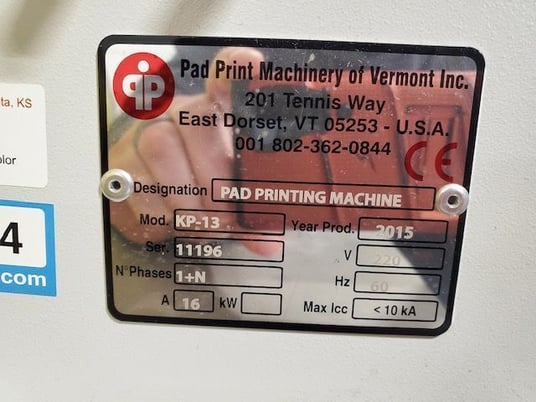 Engineered Printing Solutions #KP13, electro-pneumatic pad printer, UV ink dryer, 2015 - Image 3