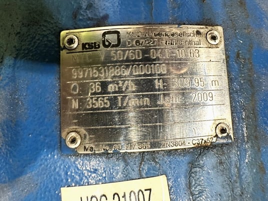 158 GPM @ 1016' TDH, KSB Pump #MTC-V-50/6D-041-10-63, Multi-Stage Centrifugal Pump, Never Used, 2" Outlet - Image 9