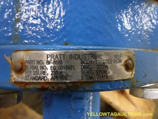 10" Pratt & Whitney Industrial, Butterfly Valves, 2 Qty., w/(1) Manual Butterfly Valve Operator For These - Image 8
