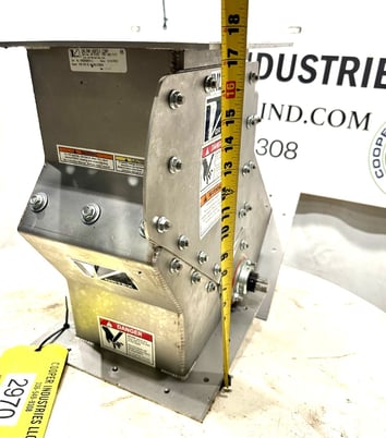 8" Vortex, Stainless Gravity Diverter Valve, Air Cylinder Actuated, 7.5" x 7.5" Inlet/Outlet, 18" tall, 12" x - Image 6