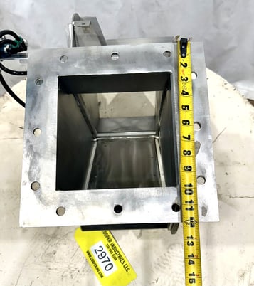 8" Vortex, Stainless Gravity Diverter Valve, Air Cylinder Actuated, 7.5" x 7.5" Inlet/Outlet, 18" tall, 12" x - Image 7