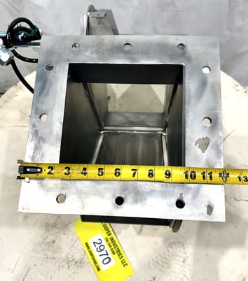 8" Vortex, Stainless Gravity Diverter Valve, Air Cylinder Actuated, 7.5" x 7.5" Inlet/Outlet, 18" tall, 12" x - Image 9