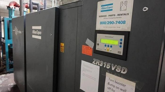 8 -125 psig, Atlas Copco #ZR315VSD, air compressor, 400 HP, 315 KW, water cooled - Image 1