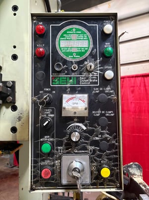 176 Ton, Seyi #SN1-176S, single crank gap frame press, 7.87" stroke, 15.7" SDAU, 3.9" adj., 30-50 SPM, 20 HP - Image 3