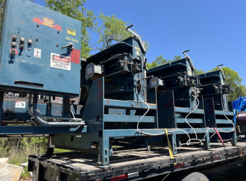 Brewer, 3-head Resaw, with spare re-crowned band wheels - Image 1