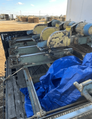 Newman #KM16, trimsaw, 5 heads, waste conveyor - Image 2