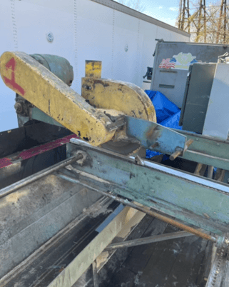 Newman #KM16, trimsaw, 5 heads, waste conveyor - Image 3
