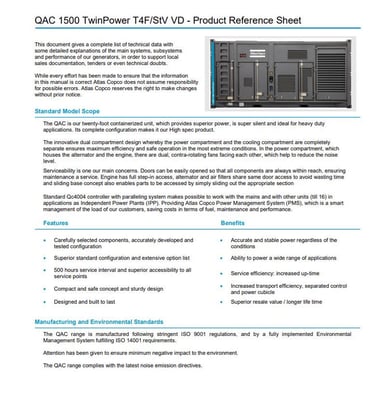 1500 KW Atlas Copco #QAS1500, diesel generator set, in 20' container, Volvo TWD-1683-GE, T4F, liquid-cooled - Image 5